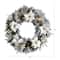 24" White LED Lights Flocked Poinsettia & Pine Artificial Christmas Wreath
